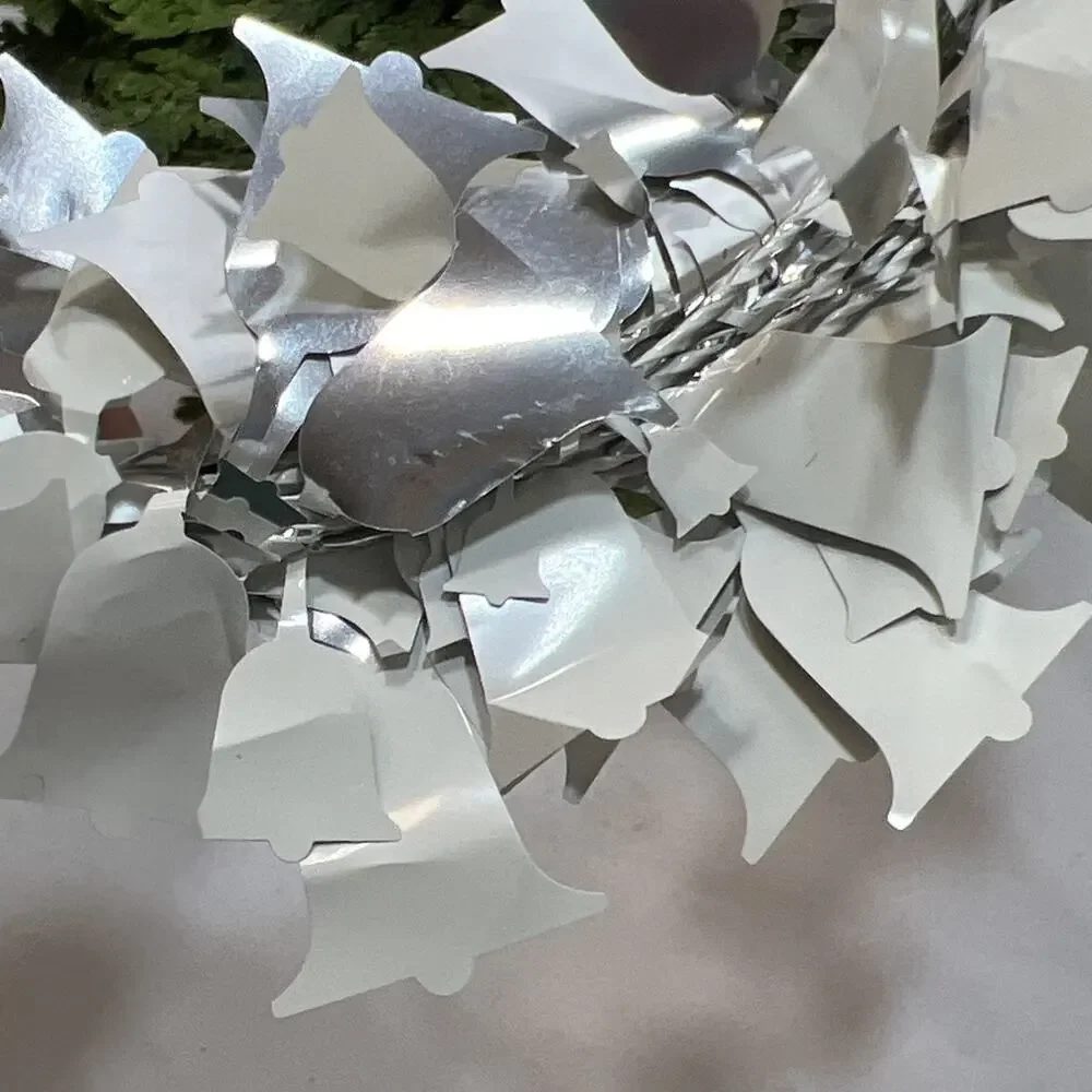 Vintage 2003 Martha Stewart Fancy Wire Garland First Snowfall Silver Bells 25ft